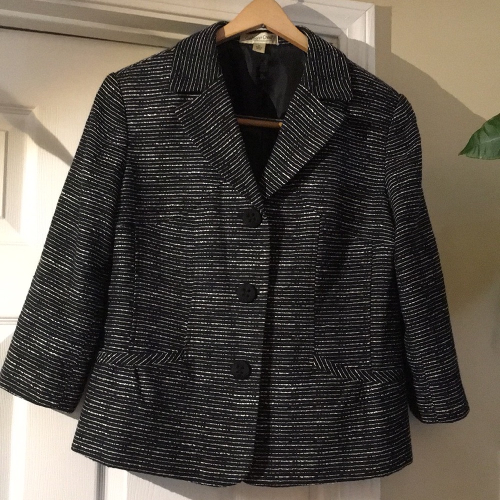 Black and white blazer